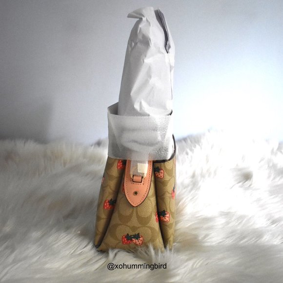 Coach | Mini Lillie Carryall In Signature Canvas With Strawberry Print - Picture 8 of 12